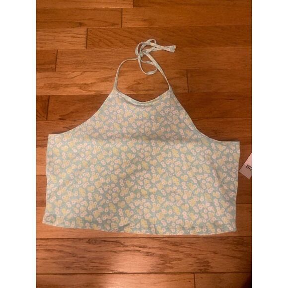 NWT BP, women's plus floral cropped halter top size 2z - Picture 1 of 8